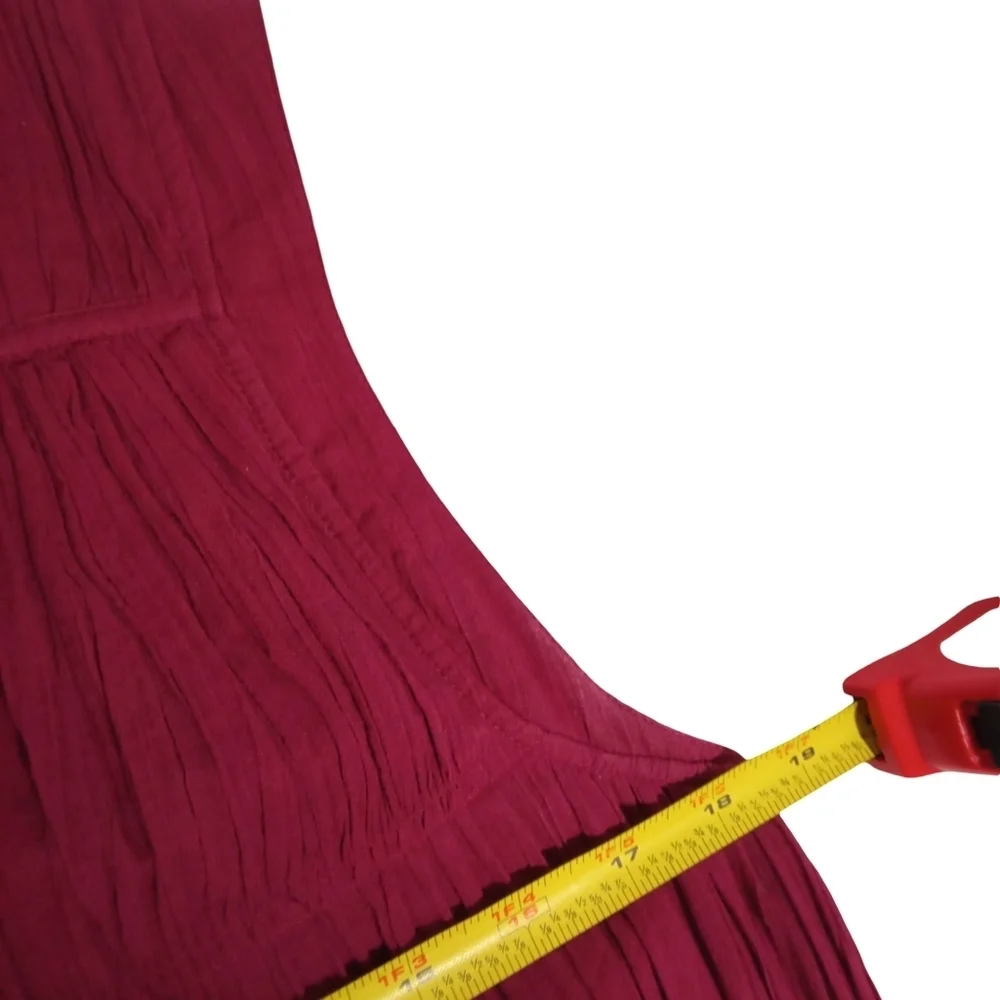 Joie Sleeveless Cantralla Crinkle Cotton Midi Burgundy Button Front Dress Sz M - Picture 5 of 8